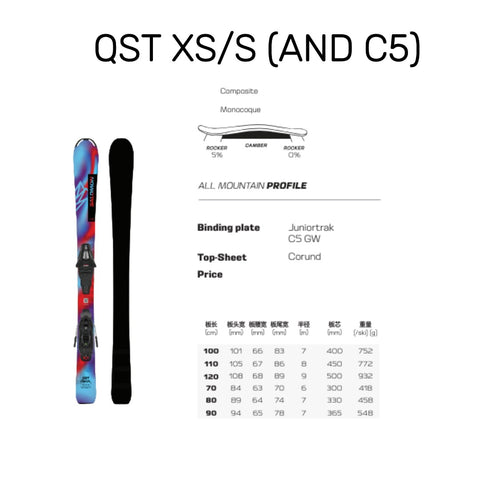 24-25 Salomon (Kids/Junior) QST XS/S Skis with C5 Binding Pre Order